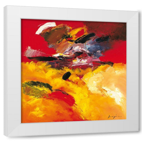 Jaune - Rouge White Modern Wood Framed Art Print by Magis, Pascal