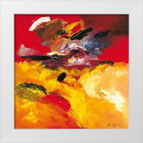 Jaune - Rouge White Modern Wood Framed Art Print by Magis, Pascal