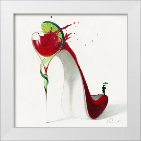 Cosmopolitan White Modern Wood Framed Art Print by Panasenko, Inna