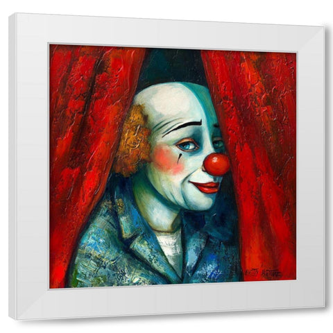 Derriere le rideau I White Modern Wood Framed Art Print by Wittwe, Betty