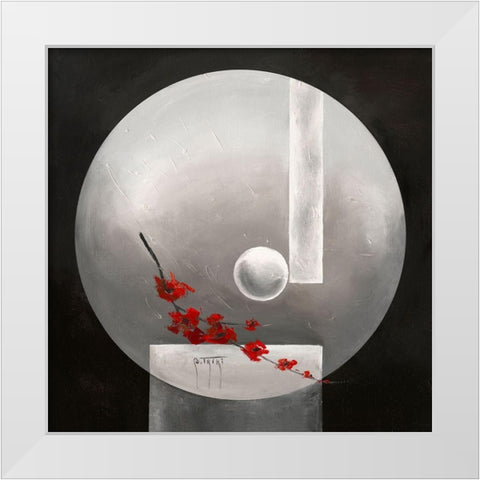 Le langage des fleurs White Modern Wood Framed Art Print by Triki, Bernadette