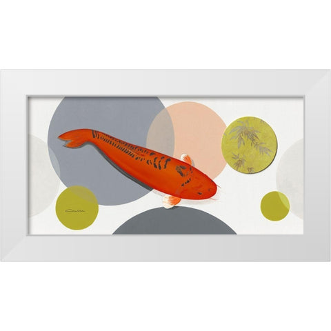 Koi Harmony I White Modern Wood Framed Art Print by Gruhn, Nicole