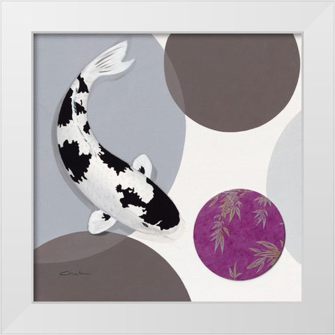 Koi Vio Spots II White Modern Wood Framed Art Print by Gruhn, Nicole