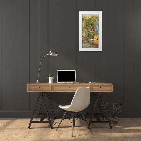 A l heure du the White Modern Wood Framed Art Print by Messely, Johan