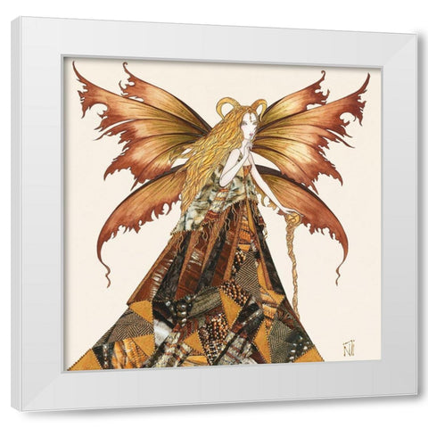 Fee du Capricorne White Modern Wood Framed Art Print by Johara