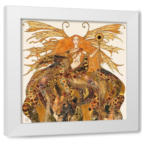 Fee du Lion White Modern Wood Framed Art Print by Johara