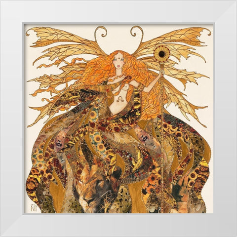 Fee du Lion White Modern Wood Framed Art Print by Johara