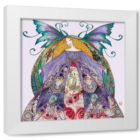 Fee de la Vierge White Modern Wood Framed Art Print by Johara