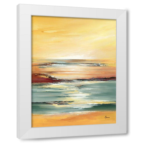 Horizon sur l etang II White Modern Wood Framed Art Print by Manero, Annie