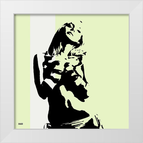 Think White Modern Wood Framed Art Print by Zalez
