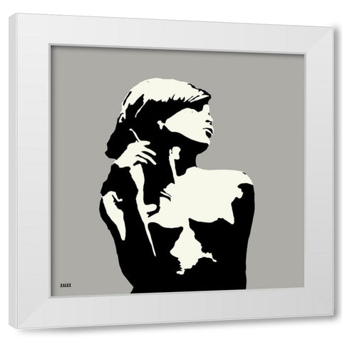 Nel Smoke White Modern Wood Framed Art Print by Zalez