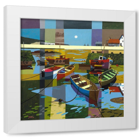 Harbour White Modern Wood Framed Art Print by James, David