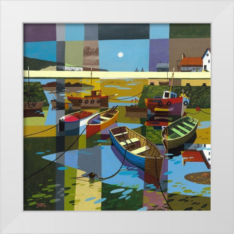 Harbour White Modern Wood Framed Art Print by James, David