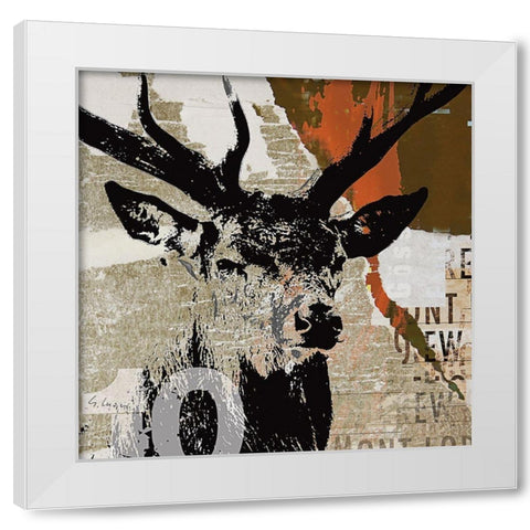 Rotwild I White Modern Wood Framed Art Print by Luger, Gery