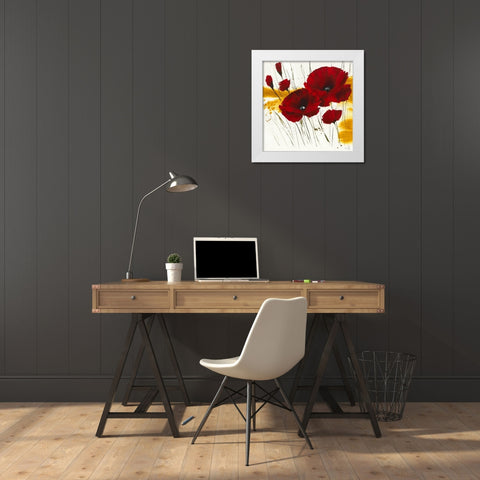 Liberte fleurie I White Modern Wood Framed Art Print by Zacher-Finet, Isabelle
