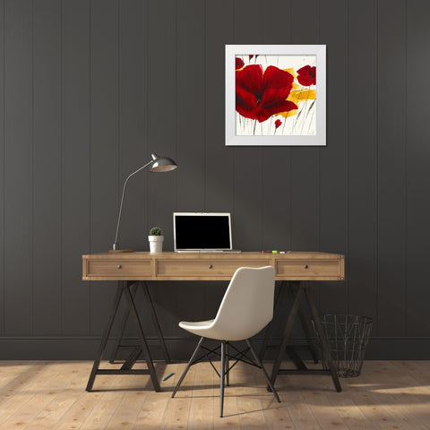 Liberte fleurie II White Modern Wood Framed Art Print by Zacher-Finet, Isabelle