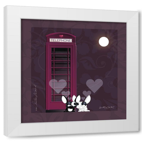 Lover by Lover - London by Night White Modern Wood Framed Art Print by De Coninck, Christiaan