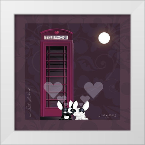 Lover by Lover - London by Night White Modern Wood Framed Art Print by De Coninck, Christiaan