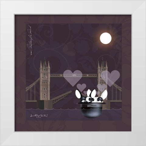 Lover by Lover - London-With Love White Modern Wood Framed Art Print by De Coninck, Christiaan