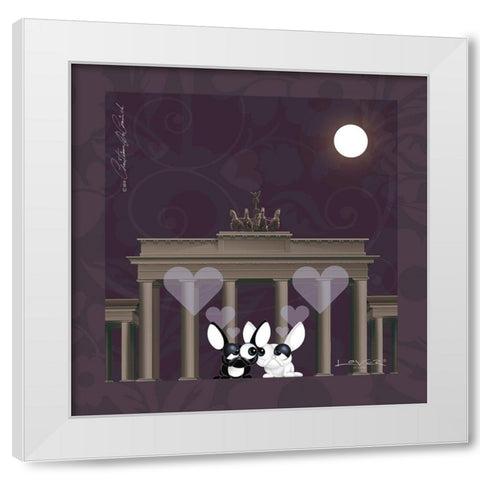 Lover by Lover - Berlin by Night White Modern Wood Framed Art Print by De Coninck, Christiaan