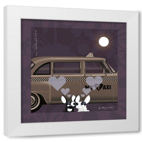 Lover by Lover - New York by Night White Modern Wood Framed Art Print by De Coninck, Christiaan