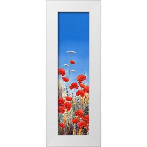Summer Poppies I White Modern Wood Framed Art Print by Mayes, Hilary