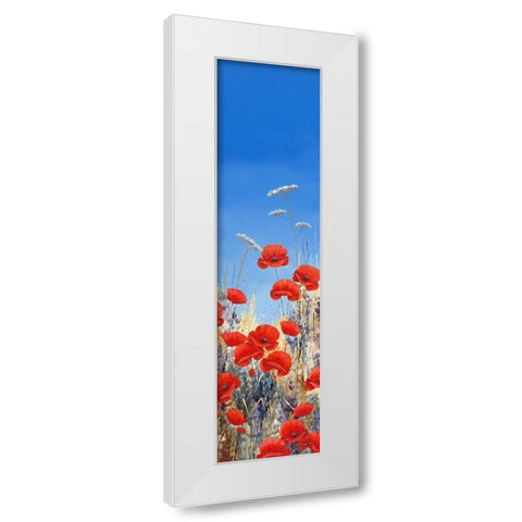 Summer Poppies II White Modern Wood Framed Art Print by Mayes, Hilary