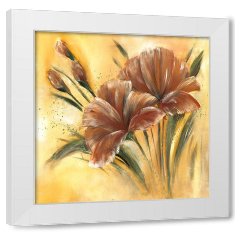 Fleur brune I White Modern Wood Framed Art Print by Zacher-Finet, Isabelle