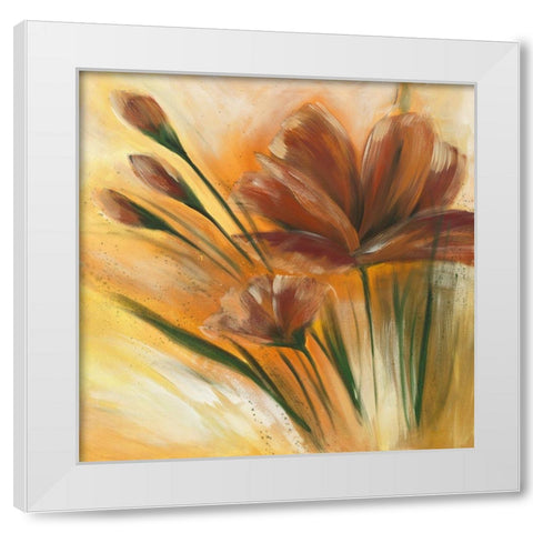 Fleur brune II White Modern Wood Framed Art Print by Zacher-Finet, Isabelle