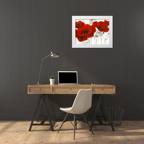 Pavot d hiver V White Modern Wood Framed Art Print by Zacher-Finet, Isabelle