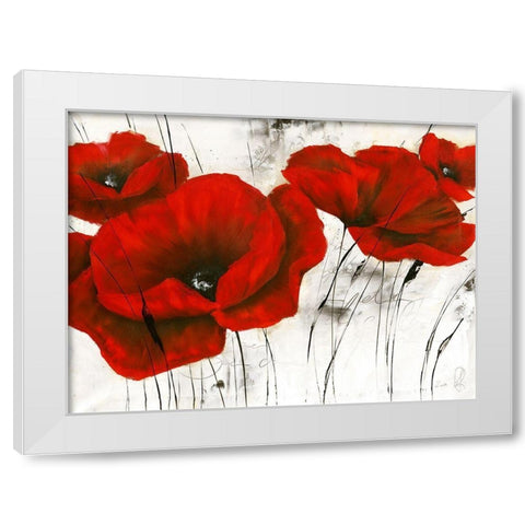 Pavot d hiver V White Modern Wood Framed Art Print by Zacher-Finet, Isabelle