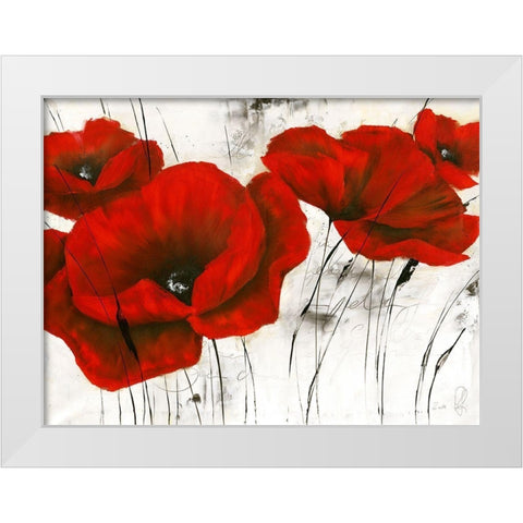 Pavot d hiver V White Modern Wood Framed Art Print by Zacher-Finet, Isabelle
