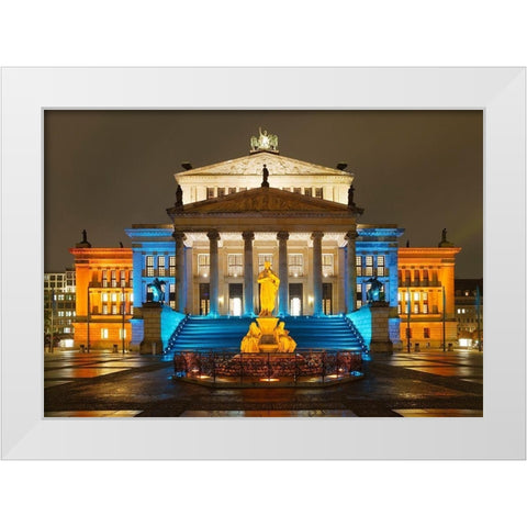 Schauspielhaus White Modern Wood Framed Art Print by Fischer, Rolf