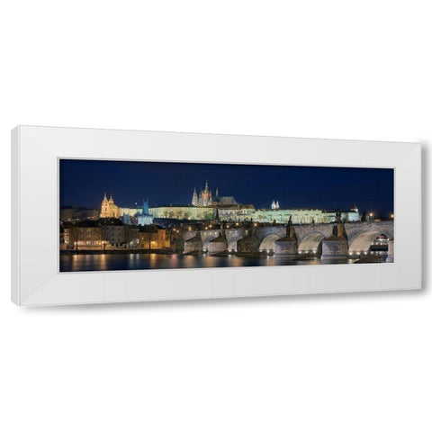 Prag Karlsbrucke White Modern Wood Framed Art Print by Fischer, Rolf