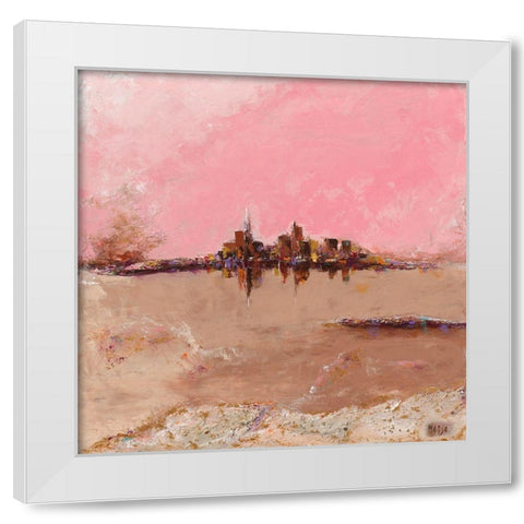 Reflets White Modern Wood Framed Art Print by Marso