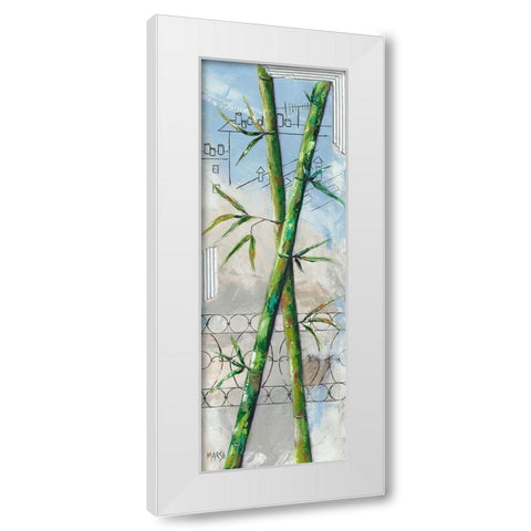 2 Bambous White Modern Wood Framed Art Print by Marso