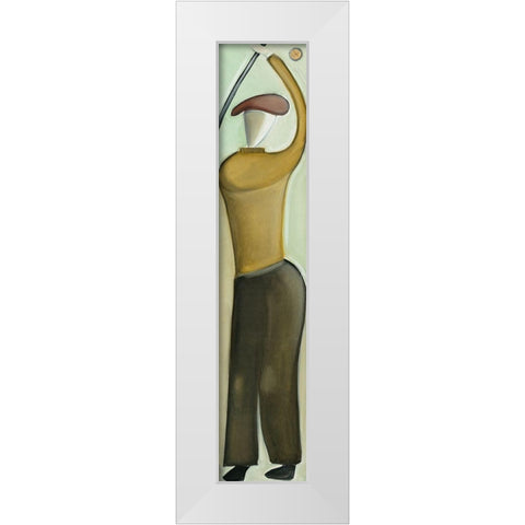 Golfer III White Modern Wood Framed Art Print by Arns-Muller, Monika