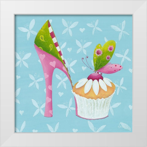 Fairyshoes III White Modern Wood Framed Art Print by McFaul, Lorrie