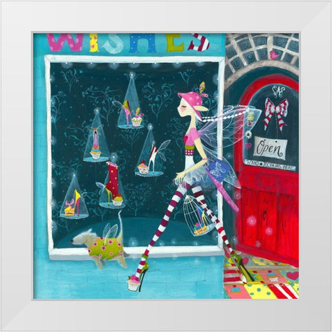 The Shoe Shop White Modern Wood Framed Art Print by McFaul, Lorrie