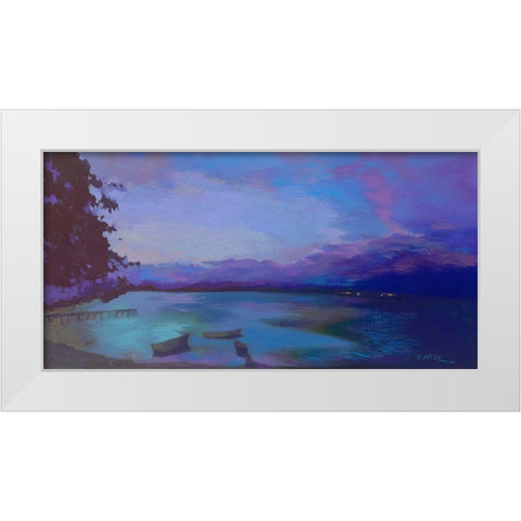 Grand Baie nuit IV White Modern Wood Framed Art Print by Mazur-Devaux, Ewa