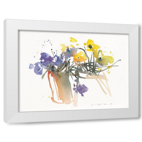 Fruhling White Modern Wood Framed Art Print by ROMO-Rolf Morschhauser