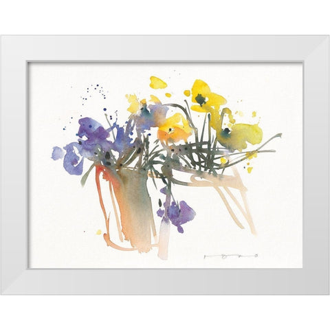 Fruhling White Modern Wood Framed Art Print by ROMO-Rolf Morschhauser