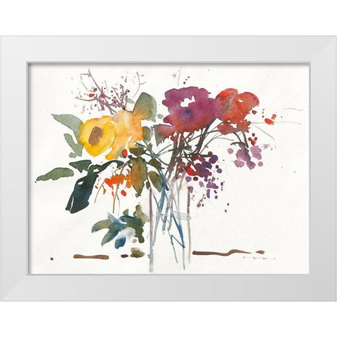 Strauss mit Beeren White Modern Wood Framed Art Print by ROMO-Rolf Morschhauser