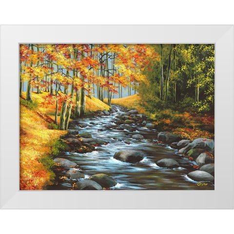 Durch den Herbst White Modern Wood Framed Art Print by Richter, Cornelia