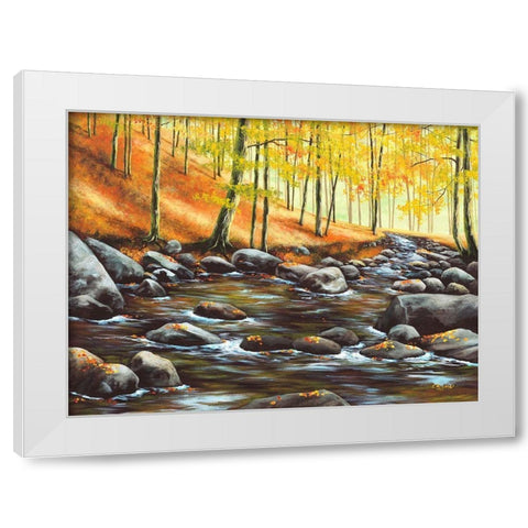 Von Stein zu Stein White Modern Wood Framed Art Print by Richter, Cornelia