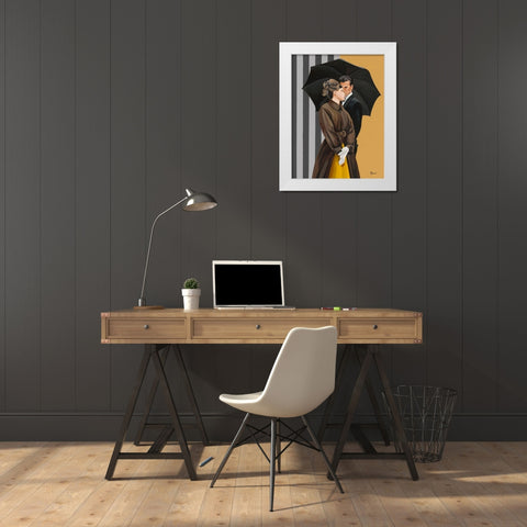Duo I White Modern Wood Framed Art Print by Bernard, Anne