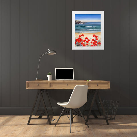 PoppyÂ Sands White Modern Wood Framed Art Print by Mayes, Hilary