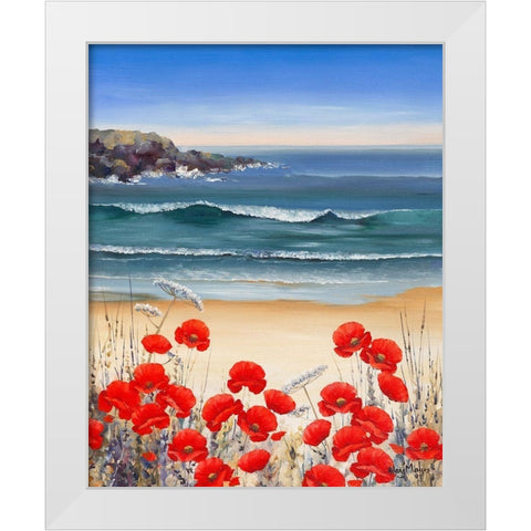PoppyÂ Sands White Modern Wood Framed Art Print by Mayes, Hilary