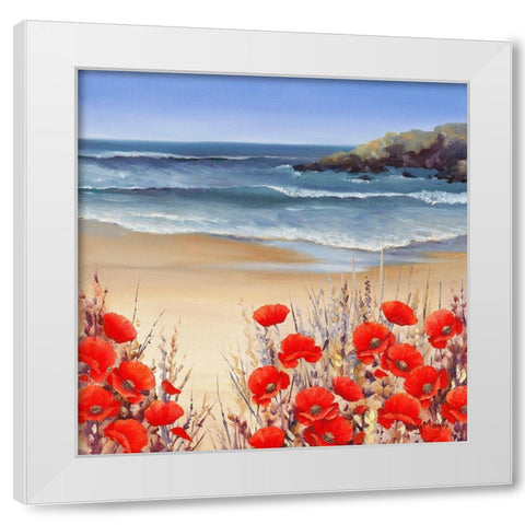 Secret Cove White Modern Wood Framed Art Print by Mayes, Hilary