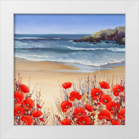 Secret Cove White Modern Wood Framed Art Print by Mayes, Hilary